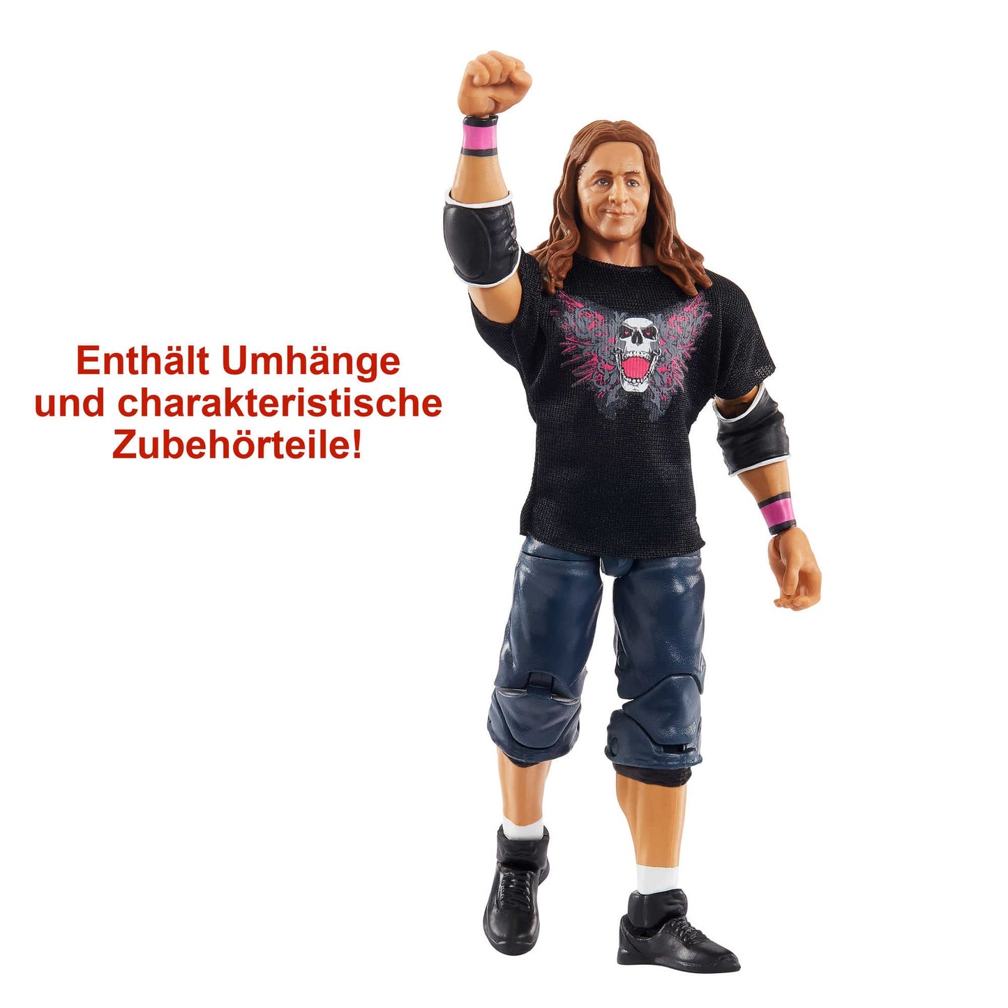 WWE HDD86 - "Hit Man" WrestleMania Action Figure (approx 15 cm) with entrance shirt & Vince McMahon figure, toy, collector's gift for WWE fans aged 8+ years.