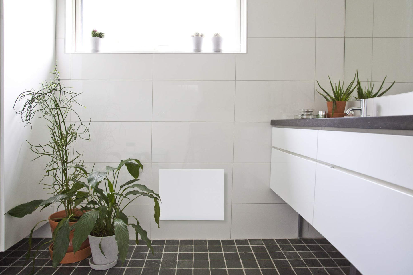 Adax Eco Basic Electric Radiator - 1400W, White | Thermostat with Timer | Wall Mounted Electric Heater - 330mm | Frost Protection, Weekly Mode | Convector Heater | KET | IP20