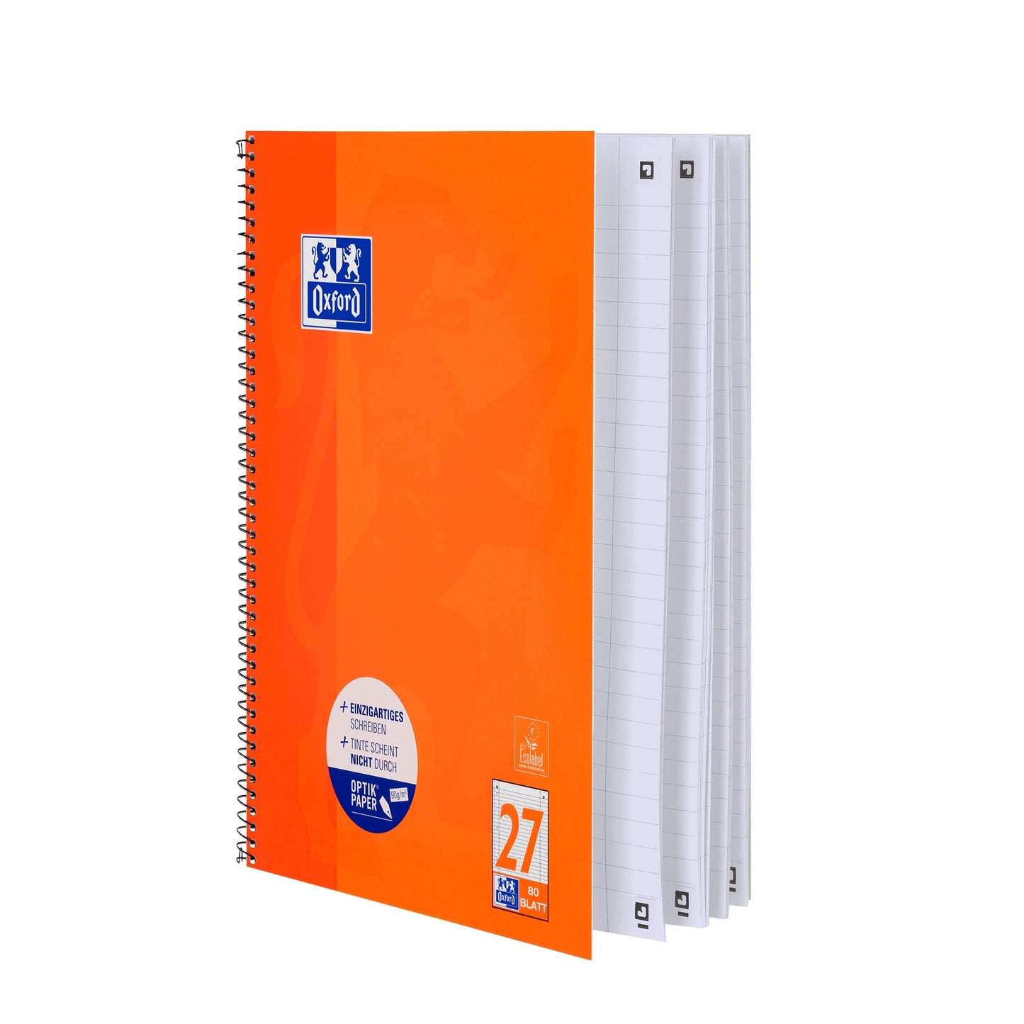 Oxford Notebook A4 lined, with margin, 80 sheets, orange, pack of 10