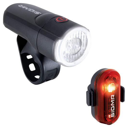 SIGMA Aura 30 & Curve | battery-powered bike lights set | tool-free installation | splash-proof | StVZO approved | front + rear bike light