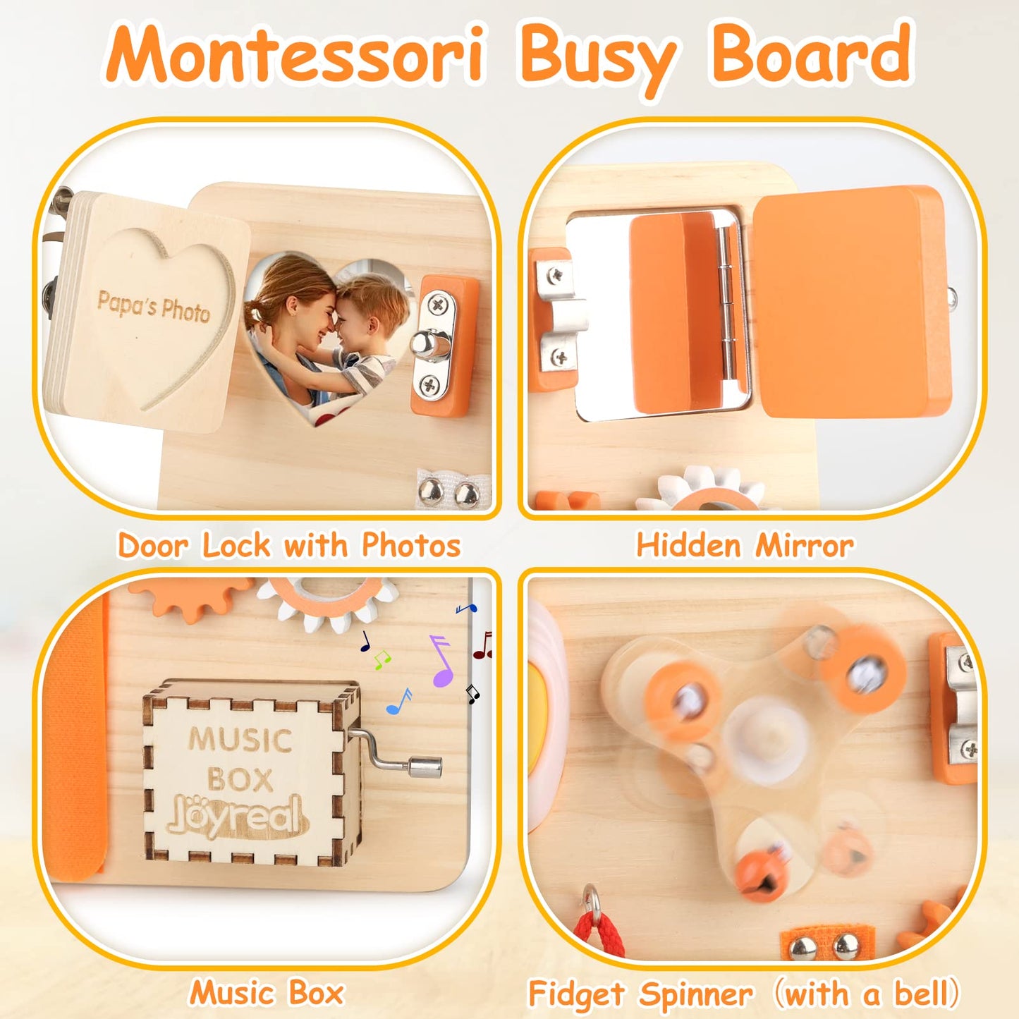 Joyreal Motor Skills Board Activity Board Montessori Toy Busy Board Montessori Board Motor Skills Toy Sensory Toy