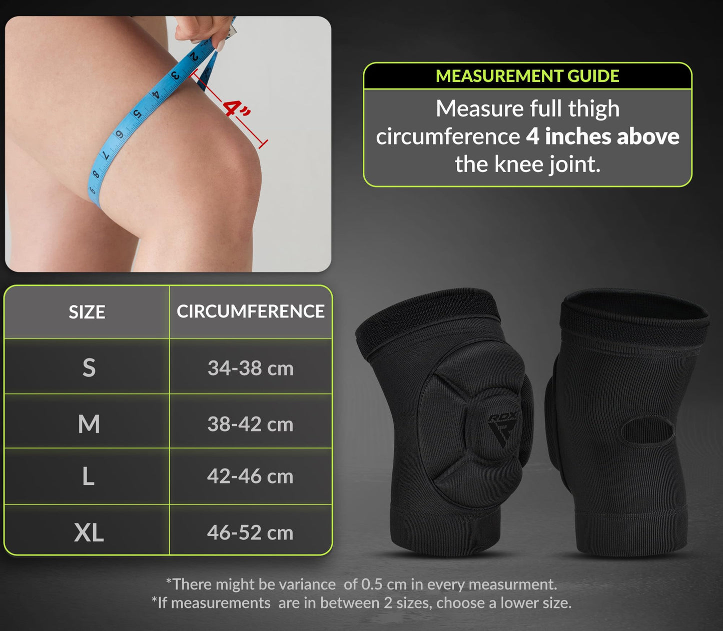 RDX knee pads for MMA, kickboxing, and Muay Thai training. Foam padded support knee brace guard for combat sports grappling protection gear cage BJJ karate volleyball wrestling.