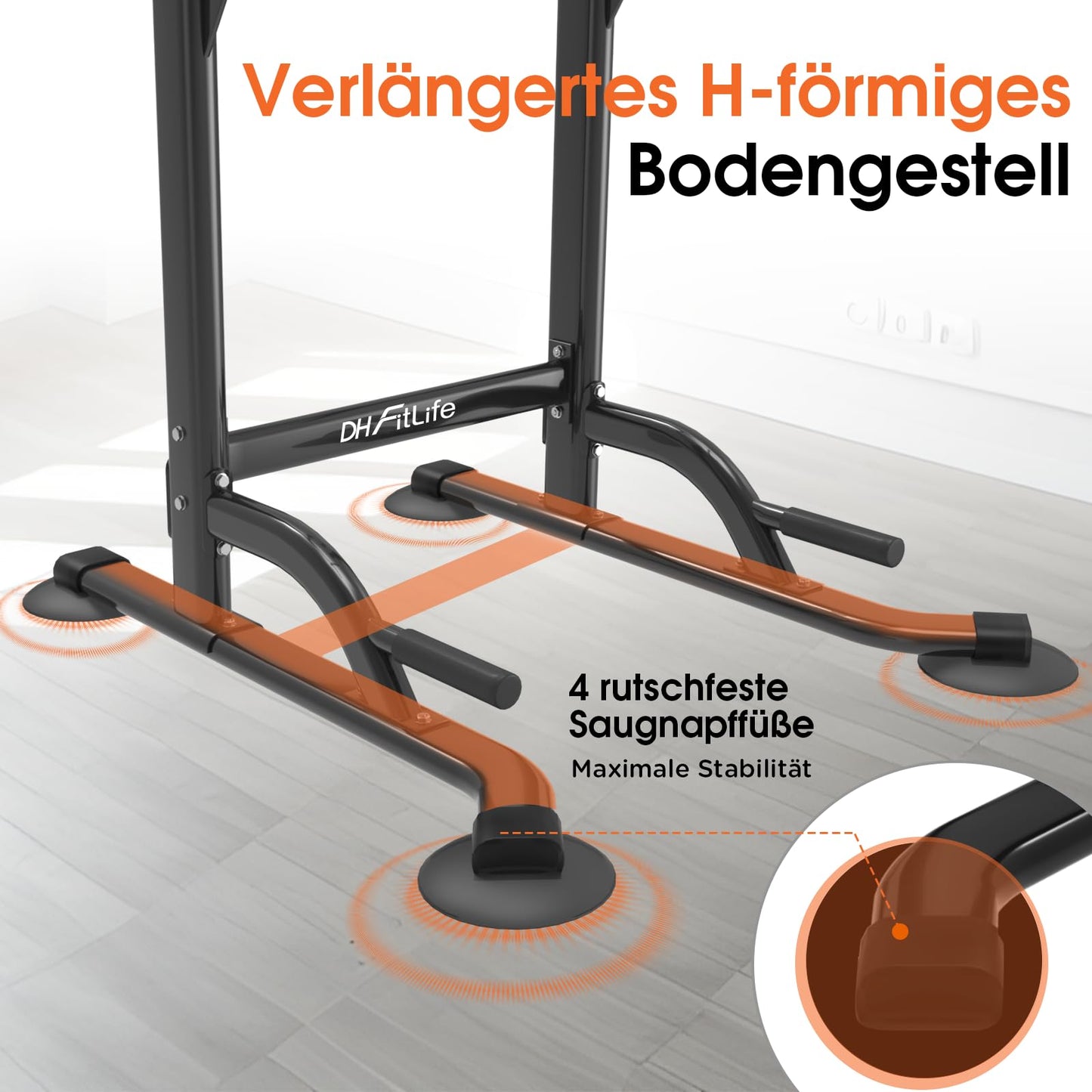 DH FitLife Power Tower Dip Station | Freestanding Pull-Up Bar | Dip Bars Back Trainer | Power Station Power Tower | Fitness Station | Power Rack for Home Gym | Home Strength Training
