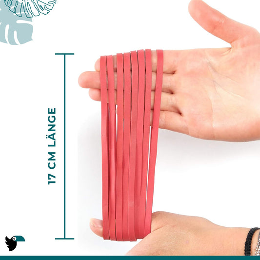 100 large rubber bands - 5mm wide, elastic & strong - made from natural rubber - reusable & durable - rubber rings for household, office & garden.
