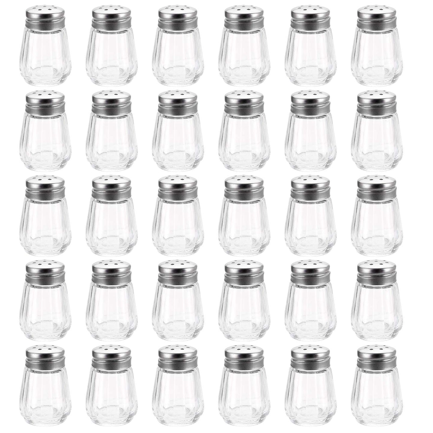 TOPZEA 30pcs Salt and Pepper Shaker, Mini Spice Shaker, Glass Kitchenware for Home, Wedding, Car, Camping, RV, Beach Vacation