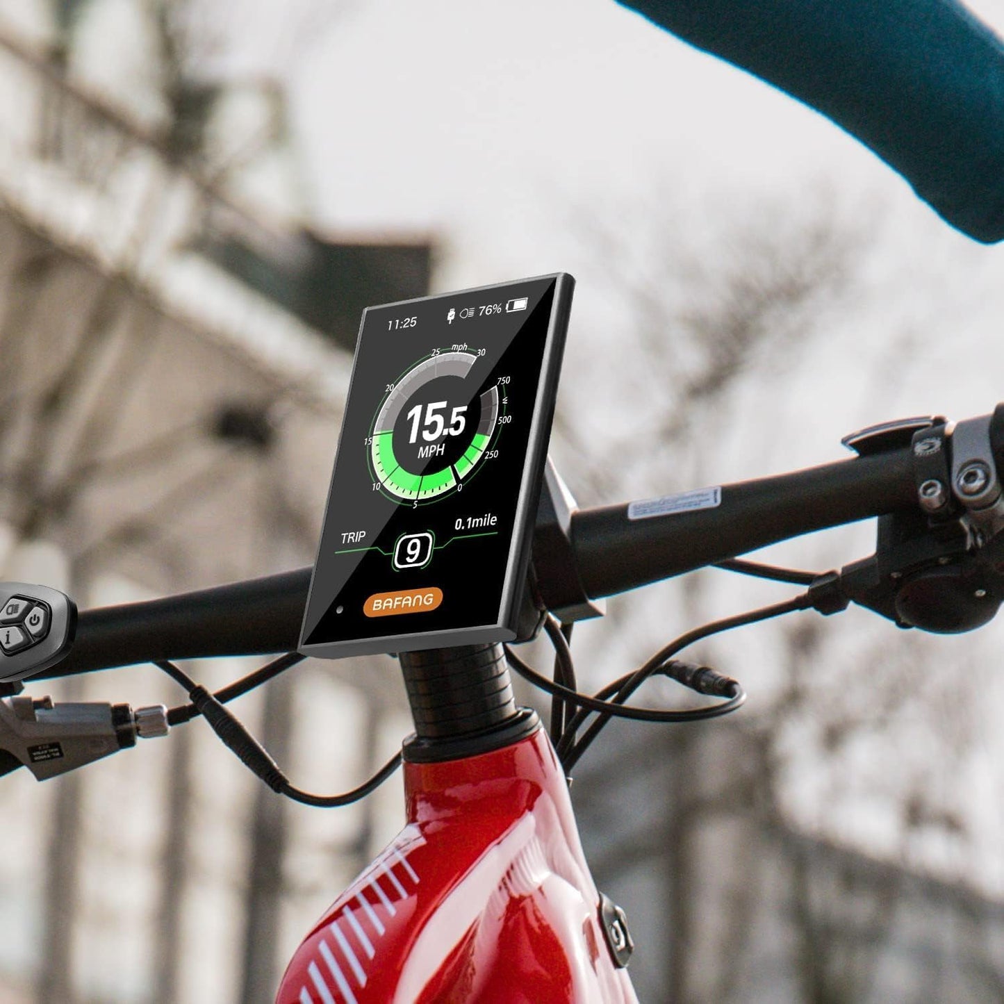BAFANG 3.5in eBike Display DPC18 for BBS01B BBS02B BBS-HD Mid Motor with 0-9 Pedal Assist Levels. eBike computer display with automatic backlight and UART protocol.