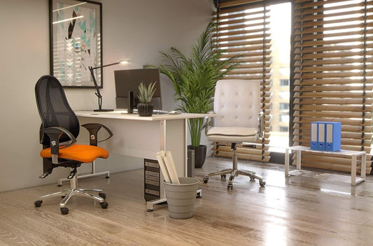 Topstar Open Point SY Deluxe, ergonomic syncro-disk swivel chair, office chair, desk chair, including armrests (adjustable height), fabric, black