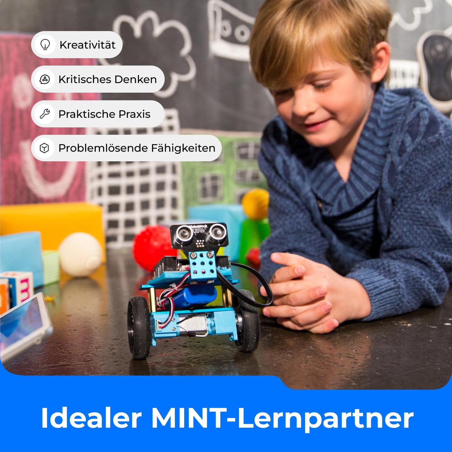 Makeblock mBot Ranger is a programmable 3-in-1 robot kit for kids aged 8 and up. This app-controlled robot toy can be programmed with Scratch/Arduino.