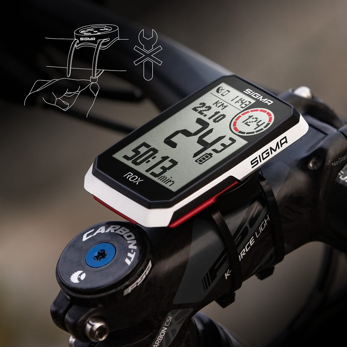 SIGMA ROX 4.0 White| Wireless bike computer GPS & Navigation incl. GPS mount | Outdoor GPS Navigation with altitude measurement | Color: White