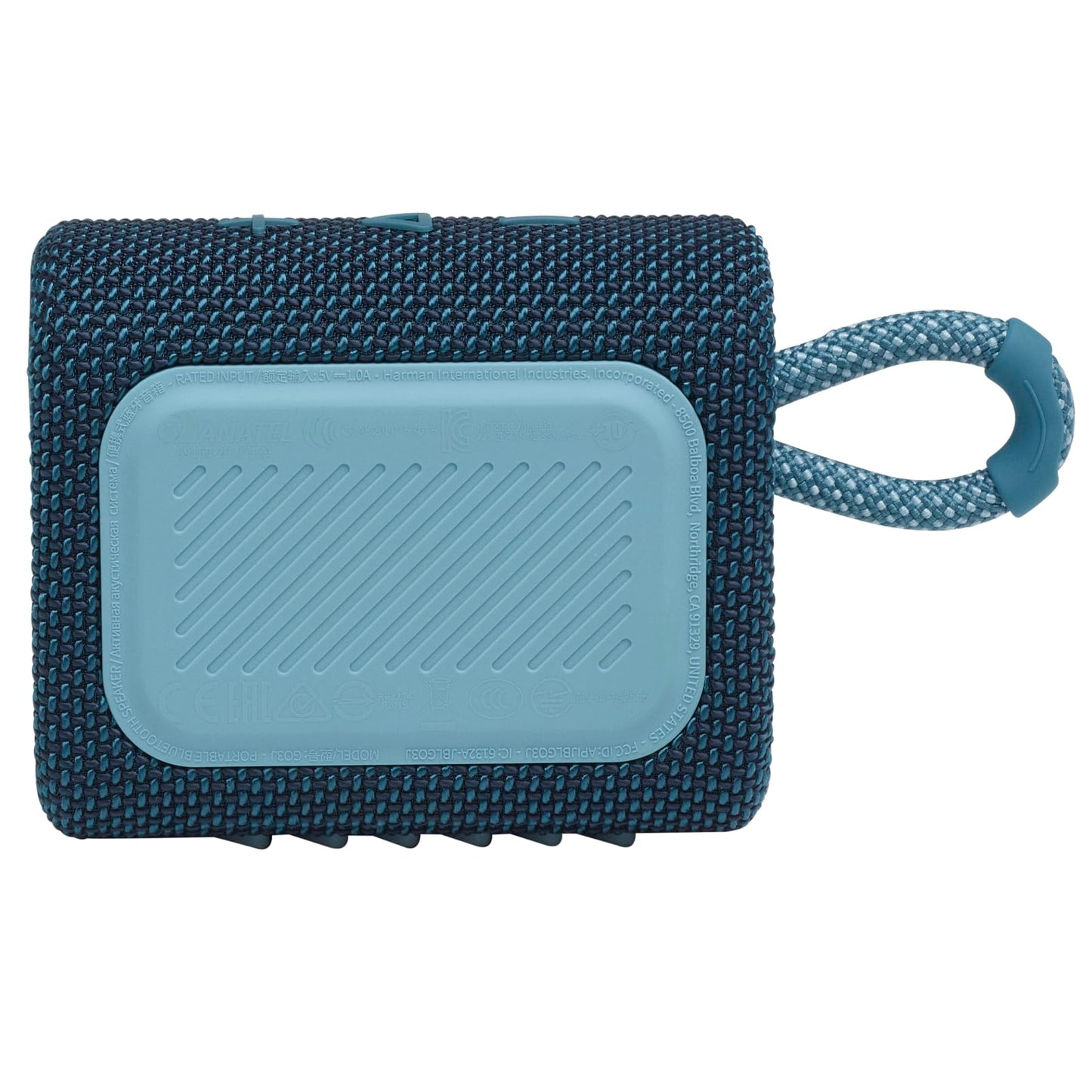 JBL GO 3 small Bluetooth speaker in blue - Waterproof, portable speaker for on-the-go - Up to 5h playback time with just one battery charge