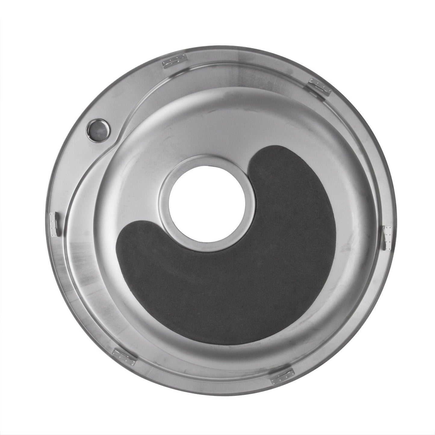 Stabilo-Sanitaire round and compact built-in sink with integrated overflow made of high-quality stainless steel, kitchen round basin 49cm kitchen sink in beautiful and modern design.