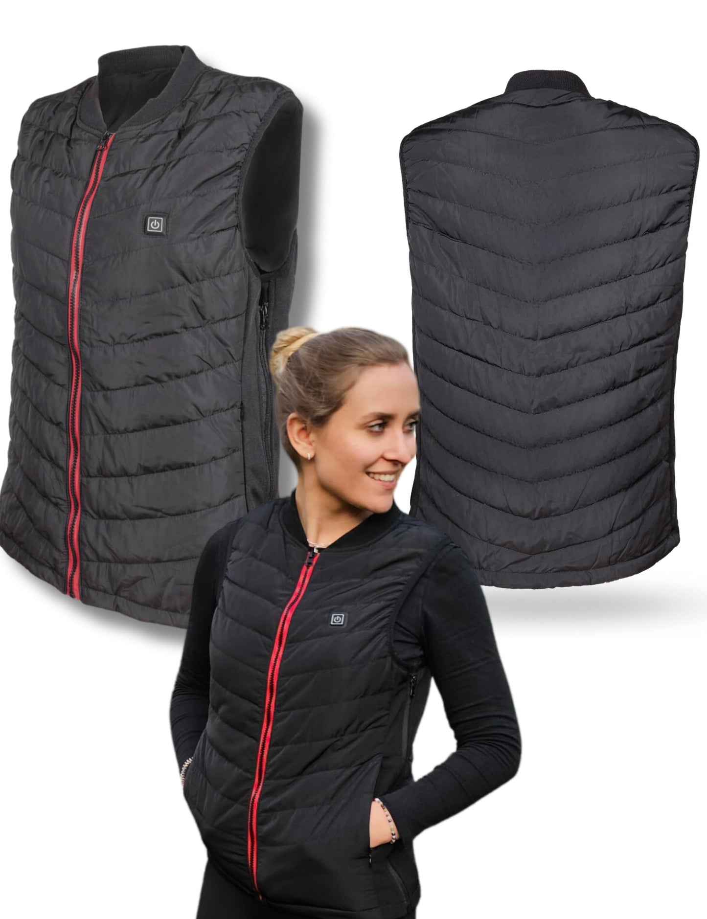 NorthHeat Premium heated vest, size L | Heated vest for men and women | Clothing with 5 heated zones up to 55°C | Heated vest WITH BATTERY (Powerbank)