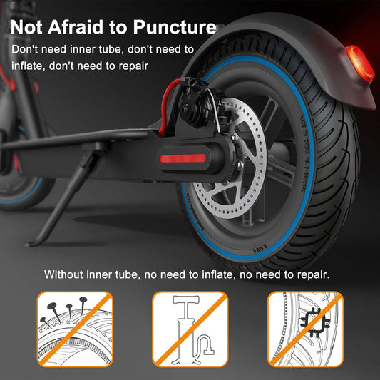 Amitor E Scooter Tire 8 1/2 x2, solid rubber tire e scooter 8.5 inches, 50/75-6.1 Honeycomb Solid Tire for Xiaomi Pro 2 M365 Pro S1, e scooter tubeless replacement tire front and rear.