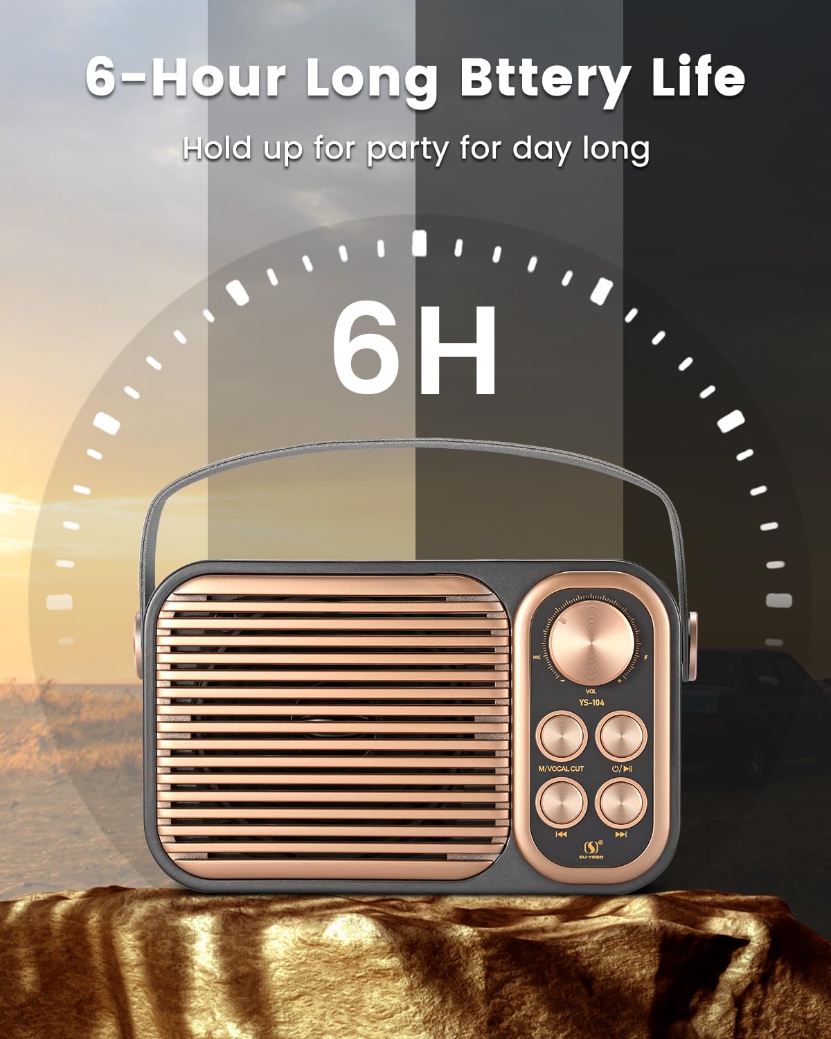 ALPOWL Karaoke Machine for adults and kids, karaoke system with one-click to cancel the original sound, PA speaker system and one UHF wireless microphone for home party, outdoor/indoor.