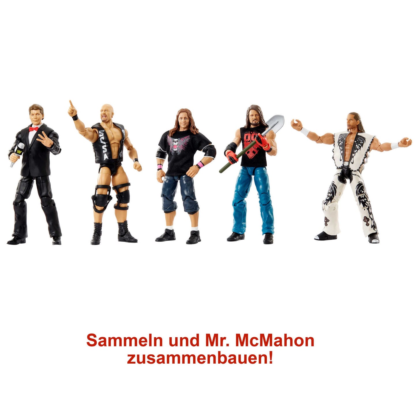 WWE HDD86 - "Hit Man" WrestleMania Action Figure (approx 15 cm) with entrance shirt & Vince McMahon figure, toy, collector's gift for WWE fans aged 8+ years.