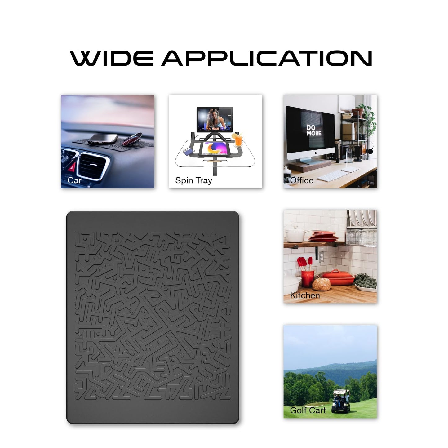 JIMISHA Anti-slip mat for dashboard, 160 x 130 mm (4 pieces), non-slip, made of silicone, matte, sticky, for phone, glasses, keys, coins.