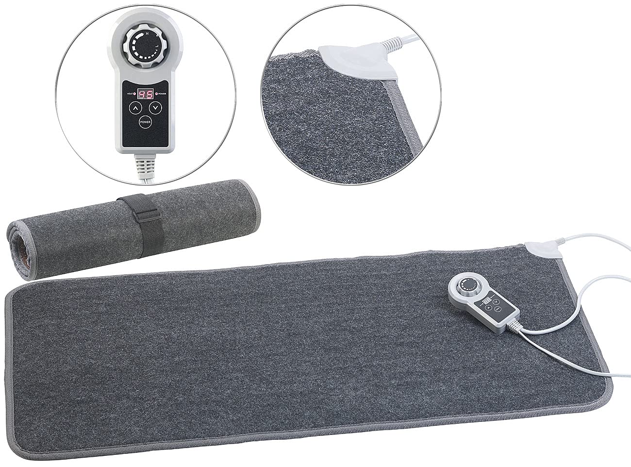 infactory Bathroom Heated Rug: Heatable floor mat, fleece fabric, 105x55cm, 60 °C, 155 W (Floor mat, heated rug for camper, mattress topper)