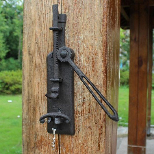AFUDER Wall Mounted Wine Opener European retro cast iron craftsmanship for home use Corkscrew Kitchen Bar Counter Decoration