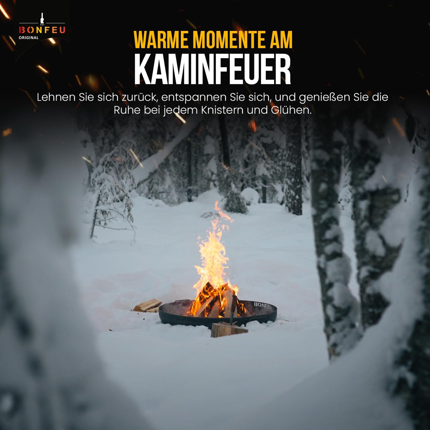 BonFeu BonBowl fire bowl 80 cm - Fire bowls for the garden - Outdoor fire pit - Fire bowl with optional grill grate made of high-quality Corten steel - Fire basket for the garden - 80x80x21 cm.