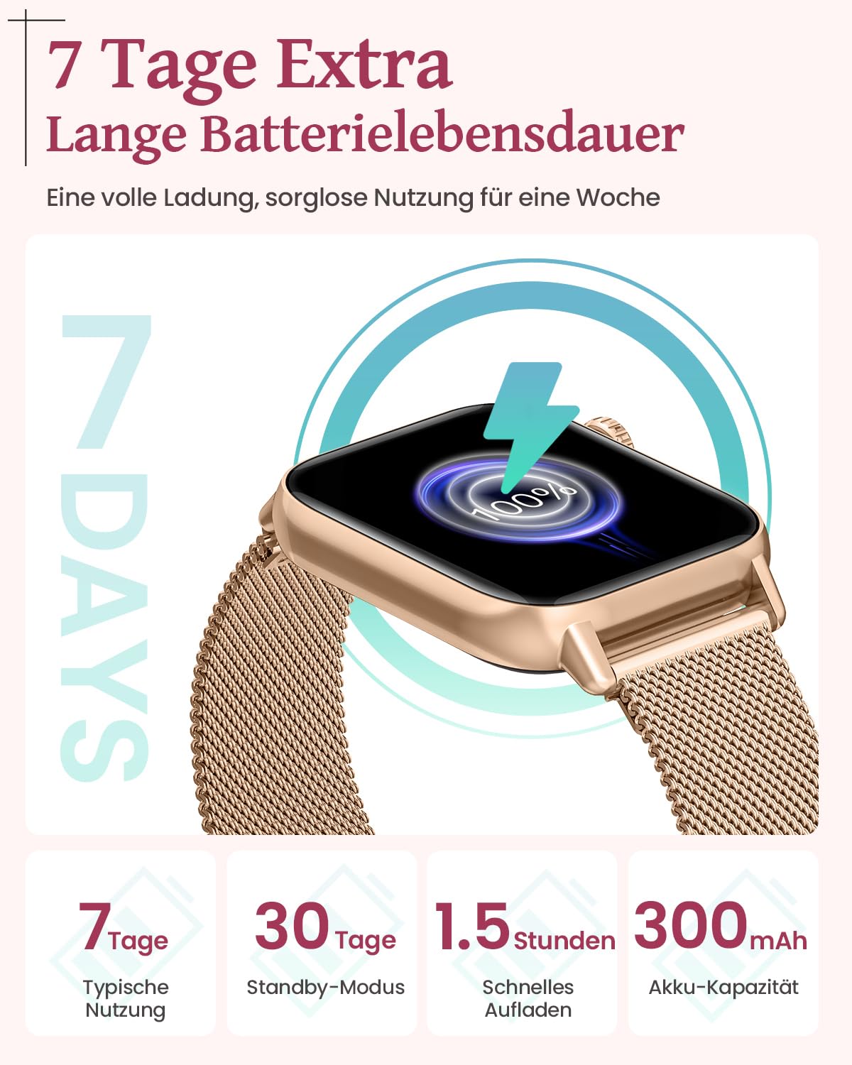 SWGOTA Women's Smartwatch with phone function, 1.83" fitness tracker heart rate monitor sleep tracker step counter SpO2 menstrual cycle, 113 sports modes IP68 waterproof sports watch for women iOS Android Gold