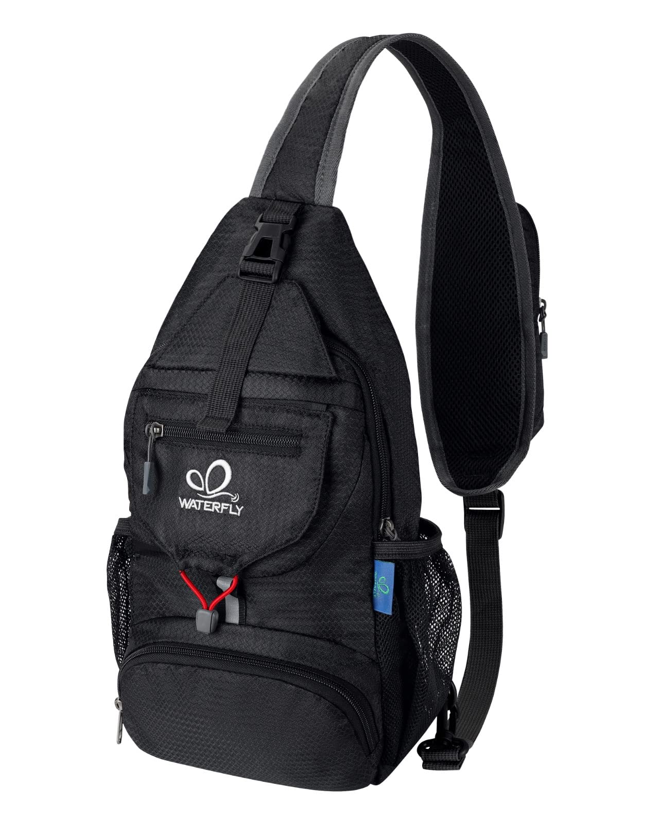 WATERFLY Chest Bag Sling Bag Small: Foldable Crossbody Bodybag Crossbag Slingbag Crossover Single Chest Backpack Shoulder Bag Shoulder Backpack Cross Body Men Women Travel Hiking