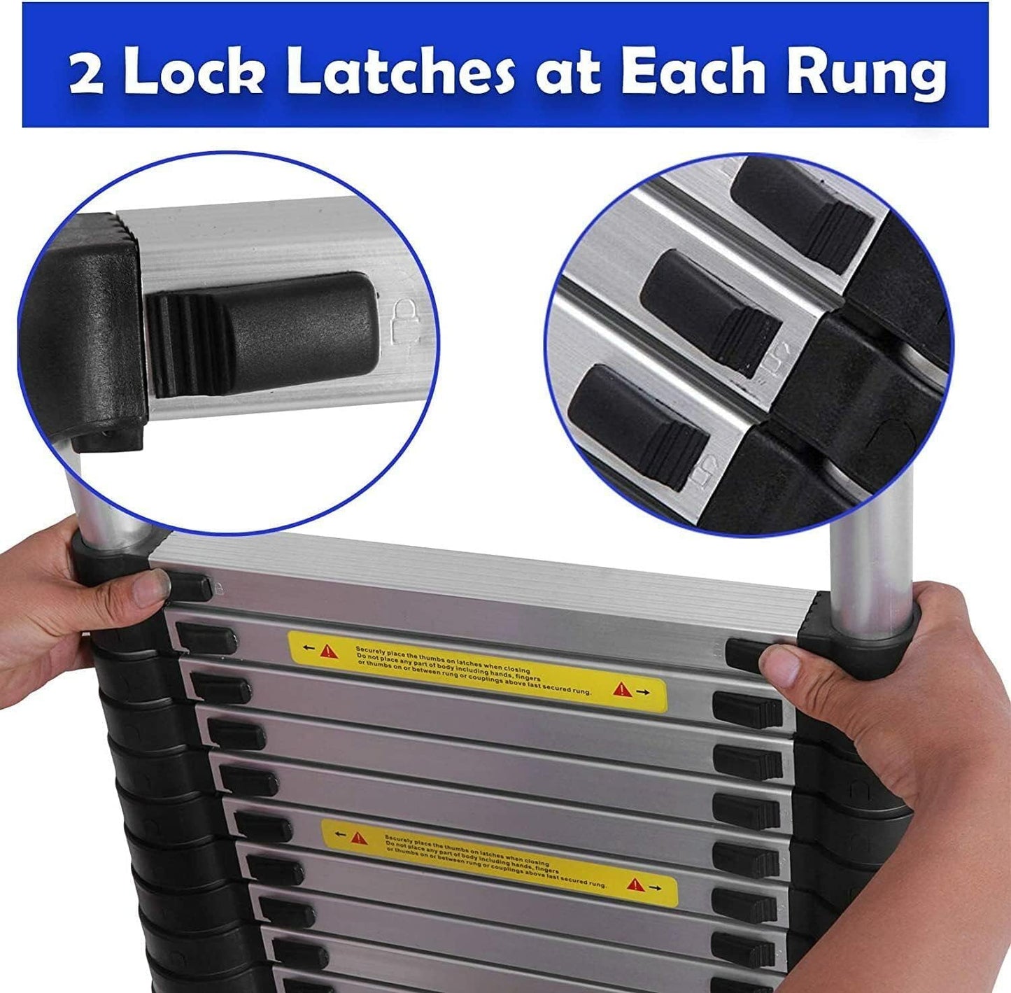 5m telescopic ladder with roof hook kit aluminum, portable, multifunctional, foldable, durable, multipurpose aluminum telescopic ladder, extendable