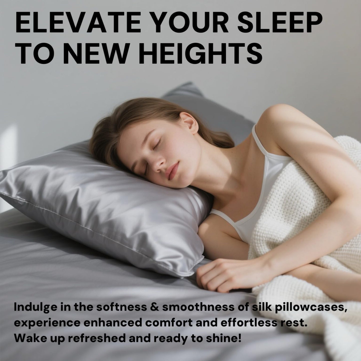 Ravmix silk pillowcases for hair and skin, with hidden zipper, both sides silk