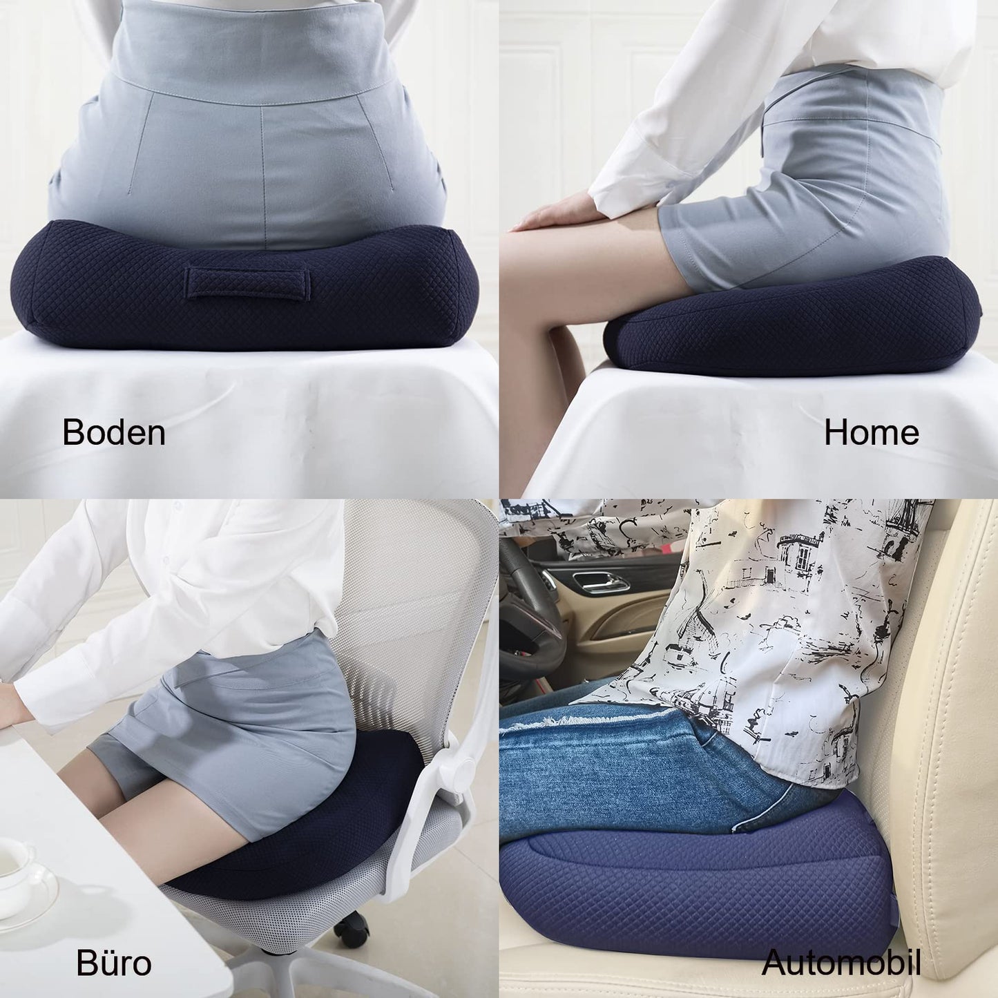 WYJHNL Ergonomic/Orthopedic Seat Cushion for Office Chair/Car, Seat Pad/Seat Pads/Seat Riser Adult Seat Riser for Buttocks, back pain, floor, chair 40x40cm Blue