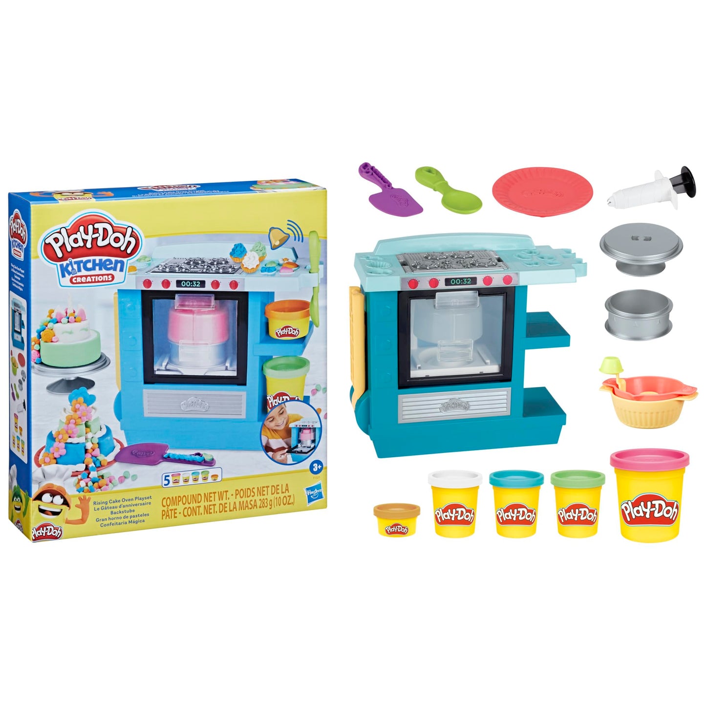 Play-Doh Kitchen Creations Bake Shop Playset for kids ages 3 and up, includes 5 colors.