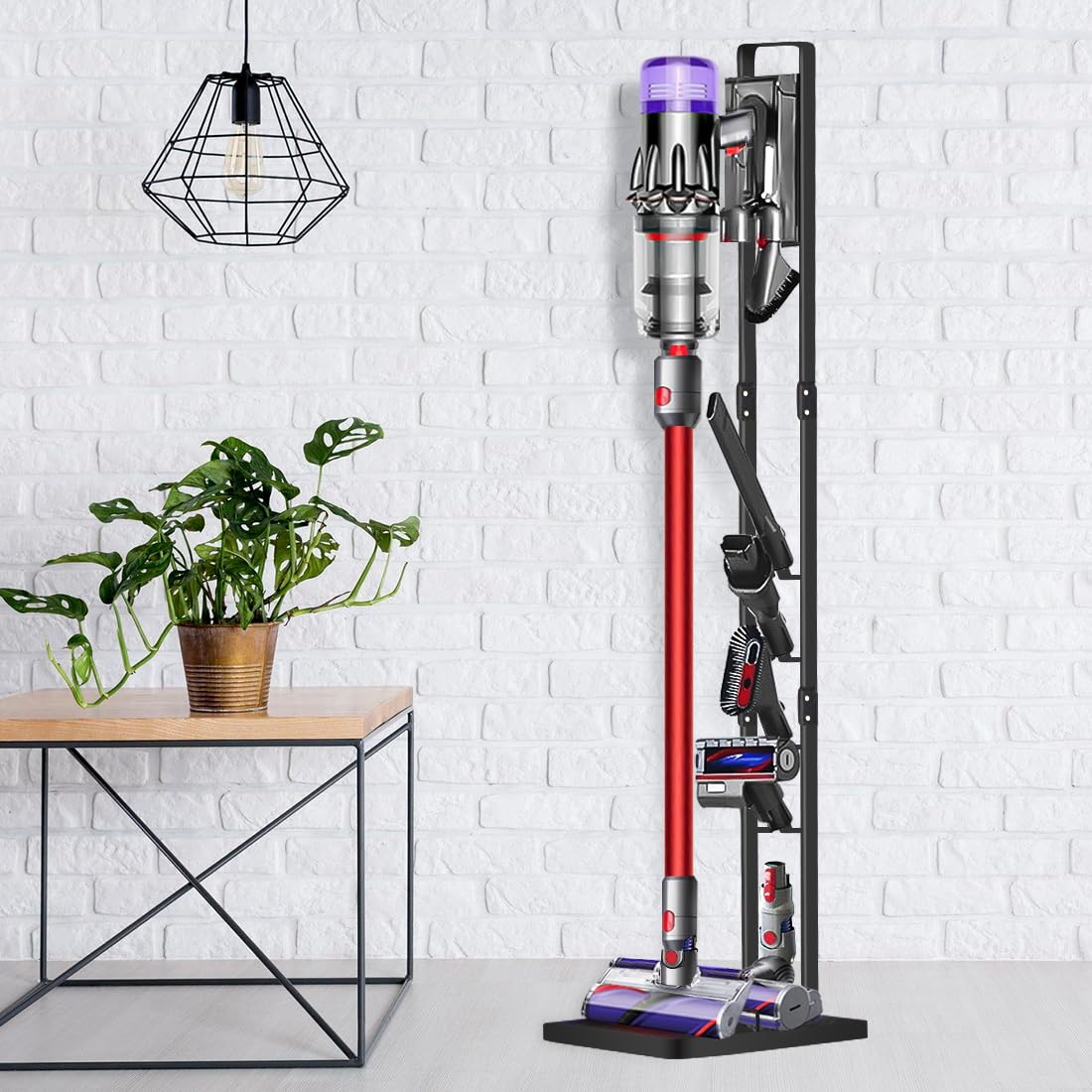 JUPELI stand, vacuum accessories. Sturdy metal holder for Dyson cordless vacuum cleaners V15 V11 V10 V8 V7 V6, black. Compatible with DC30 DC31 DC34 DC35 DC58 DC59 DC62 DC74.