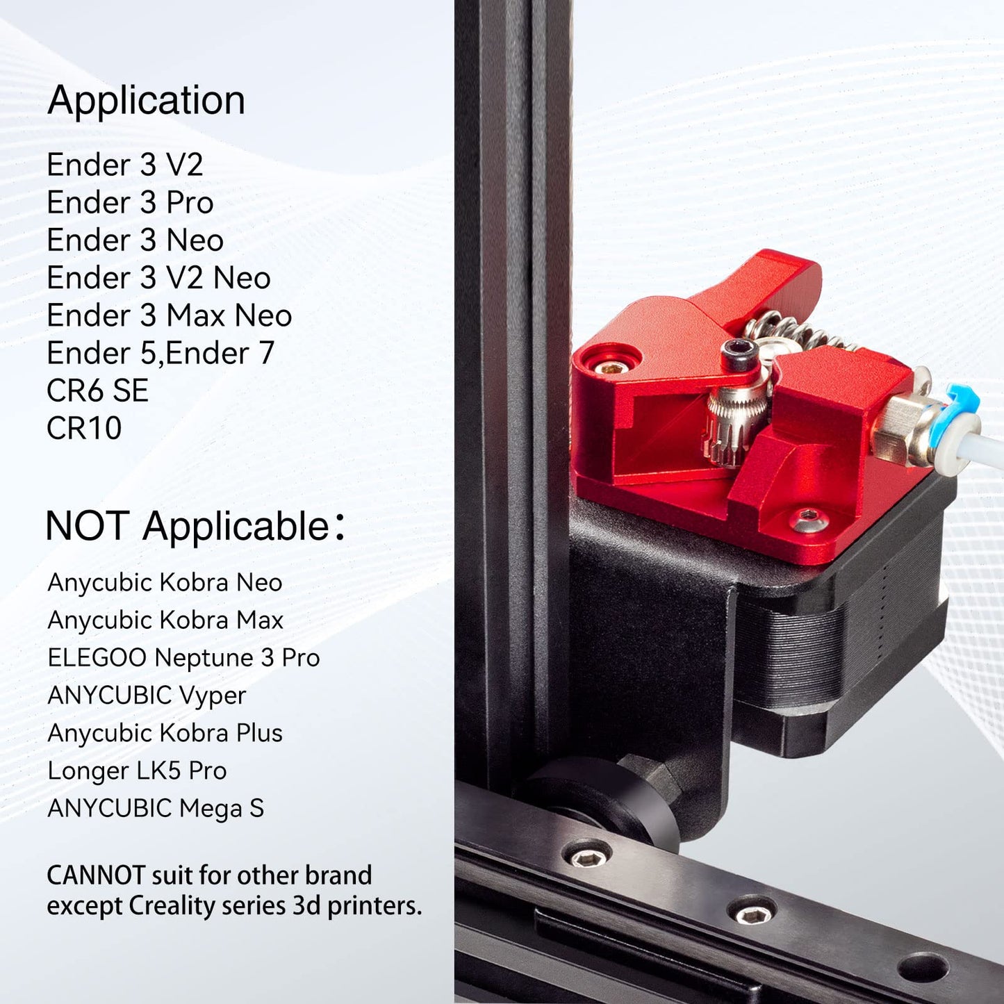 Redrex Dual Gear Ender 3 extruder with Nema 17 stepper motor upgrade kit ONLY for Creality Ender 3 V2, Ender 3 Pro, Ender 3 Neo Series, Ender 5 Series, Ender 7, CR6 SE, CR10 3D printers. TPU supported.