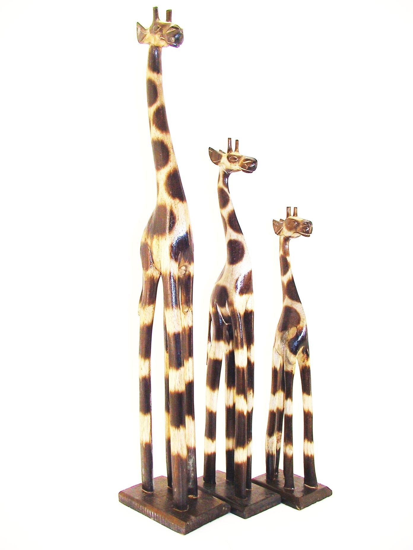 3 piece set 150cm 40cm 30cm wood wooden giraffe family wooden giraffe Africa style GH