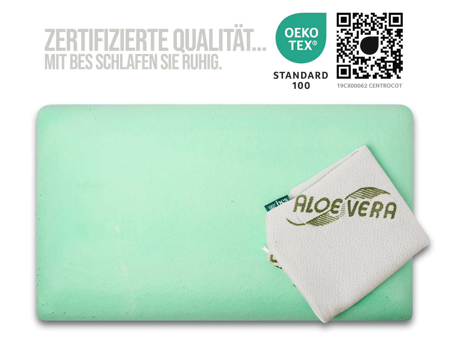 Memory Foam Pillow | 12 cm height | Side sleeper pillow | Excellent head support | Adults | Aloe Vera | Made in Italy