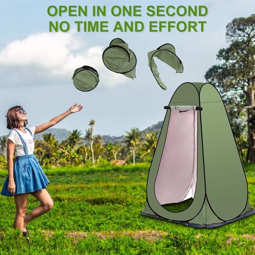 Pop-up throw tent for camping outdoors. Ultralight, portable, and private shelter tent.