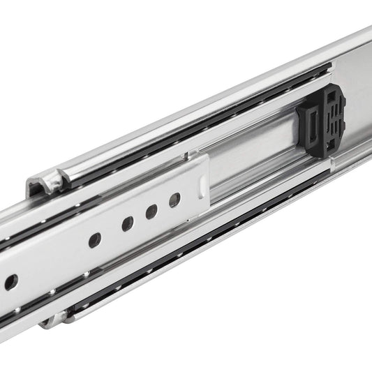 1 pair of Junker heavy-duty slides KV2-200-H76-L550-NF 558.8 mm heavy-duty full extension capable of supporting up to 200 kg.