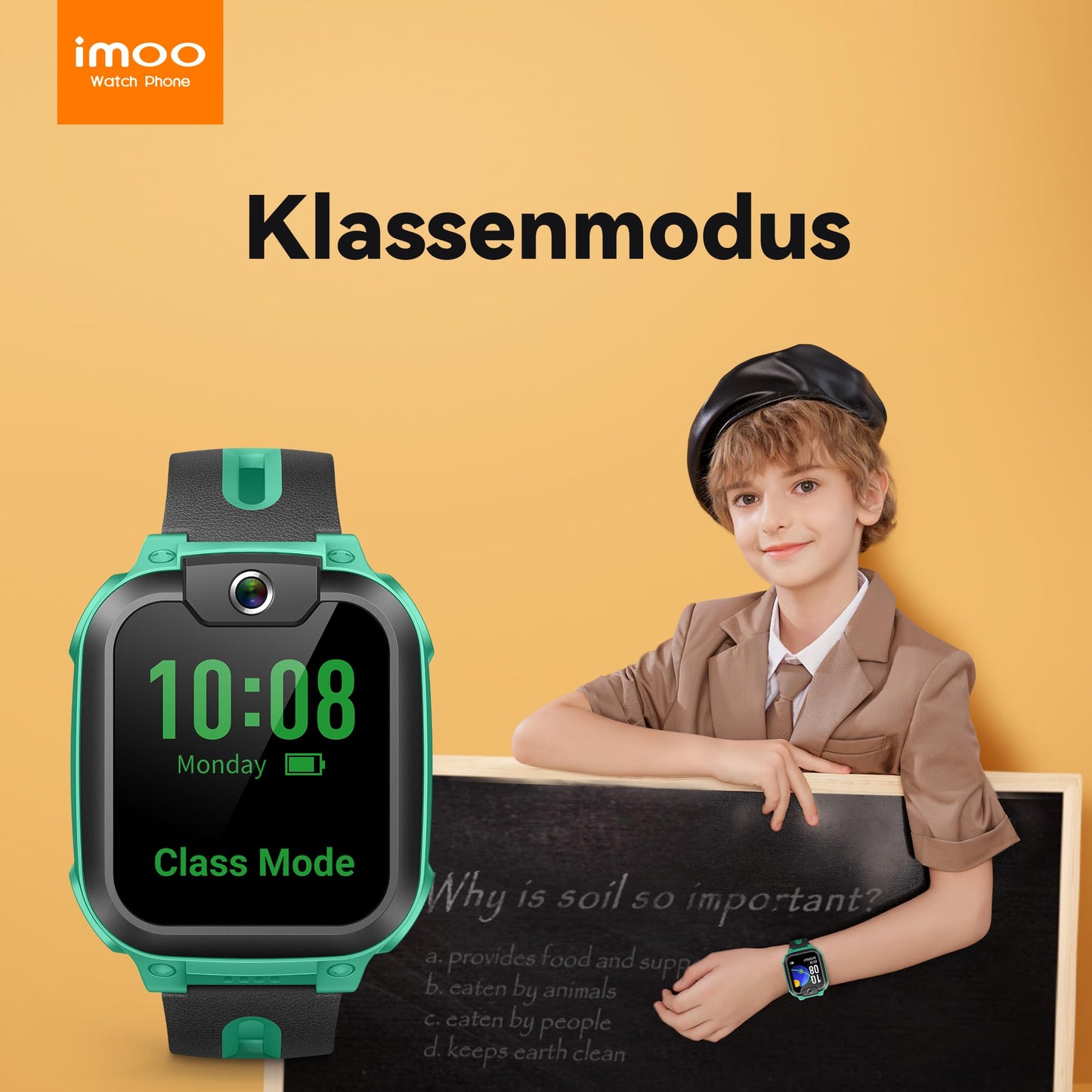 imoo Z1 Smartwatch for Kids Watch Phone, 4G Kids Smartwatch Phone with long-lasting video and phone call, GPS watch with real-time tracking and IPX8 waterproofing (Green)
