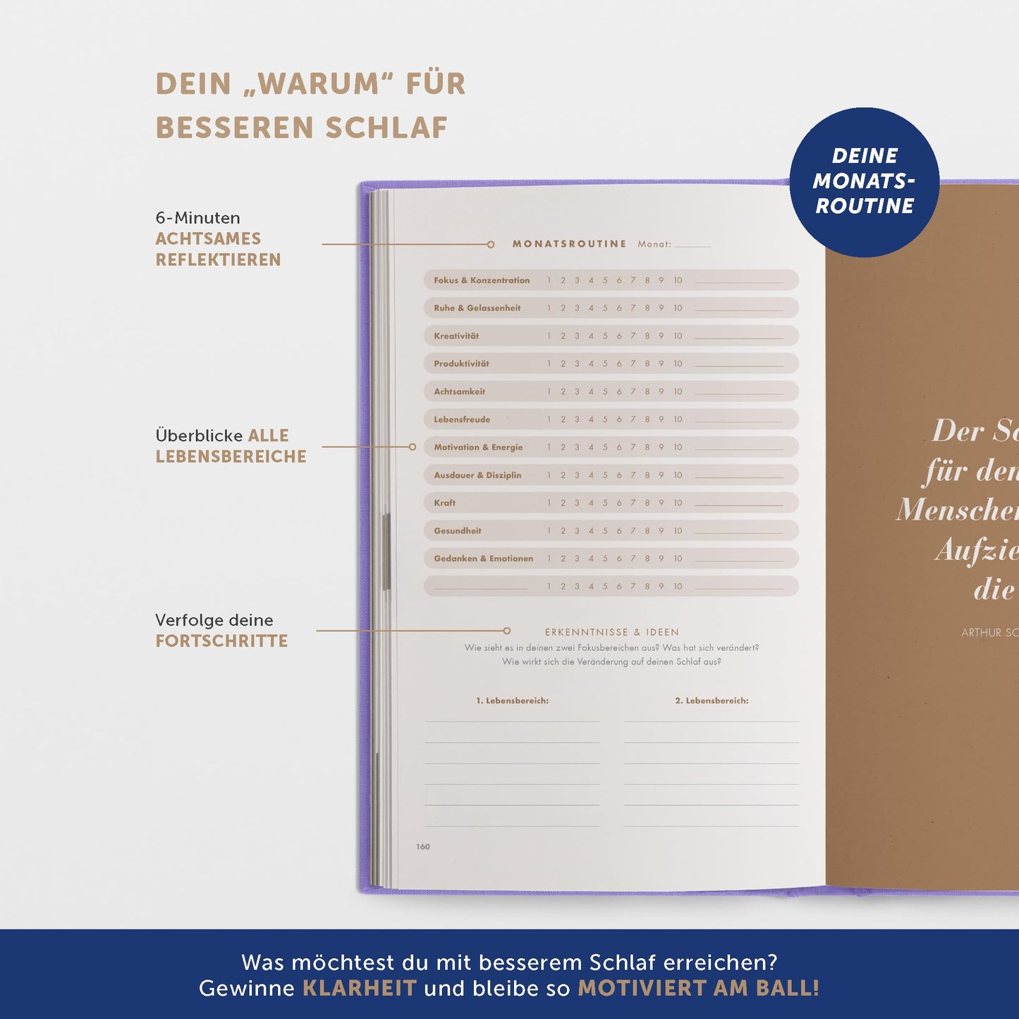 6 Minute Sleep Diary - Finally improve falling asleep and staying asleep journal for adults - The journal book for the sleep of your dreams