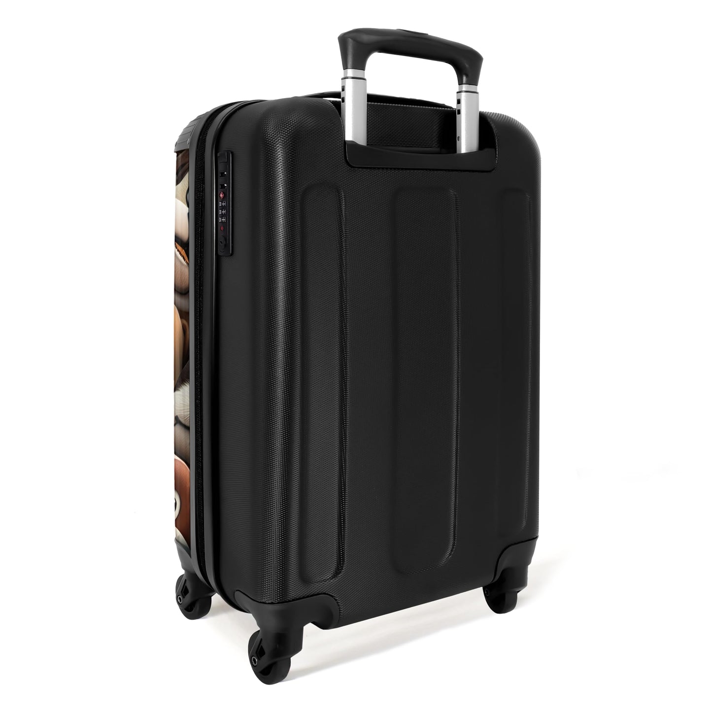 NoBoringSuitcases.com® Children's Suitcase Kids Trolley, Travel Trolley - Dog - Animals - Pattern - Brown - Kids Luggage Suitcase small, Carry-on Trolley 55x40x20