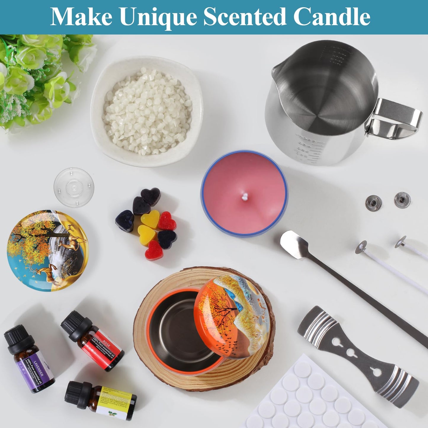 TEPENAR Unique Candle Making Set - Ideal candle making kit and scented candle gift set for Christmas, birthday, Mother's Day, women, and children.