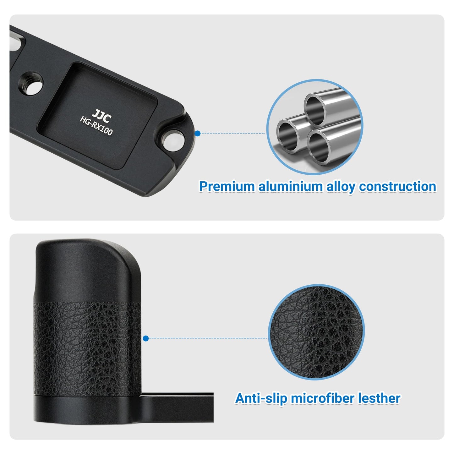 JJC Metal Hand Grip Secure grip for Sony RX100 VI VA V IV III II DSC-RX100VI RX100V RX100IV RX100III RX100II RX100 RX100M6 RX100M5A RX100M5 RX100M4 RX100M3 RX100M2 cameras