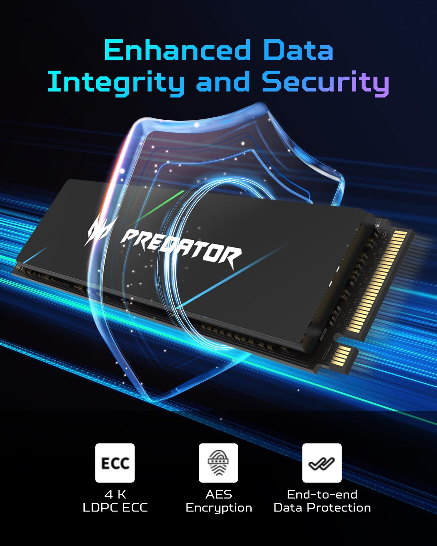 Acer Predator GM7000 Gaming SSD 2TB - up to 7400 MB/s read - M.2 2280 NVMe PCIe Gen4 with DRAM Cache, Internal Solid State Drive for Laptop & Desktop PC - PS5 Compatible