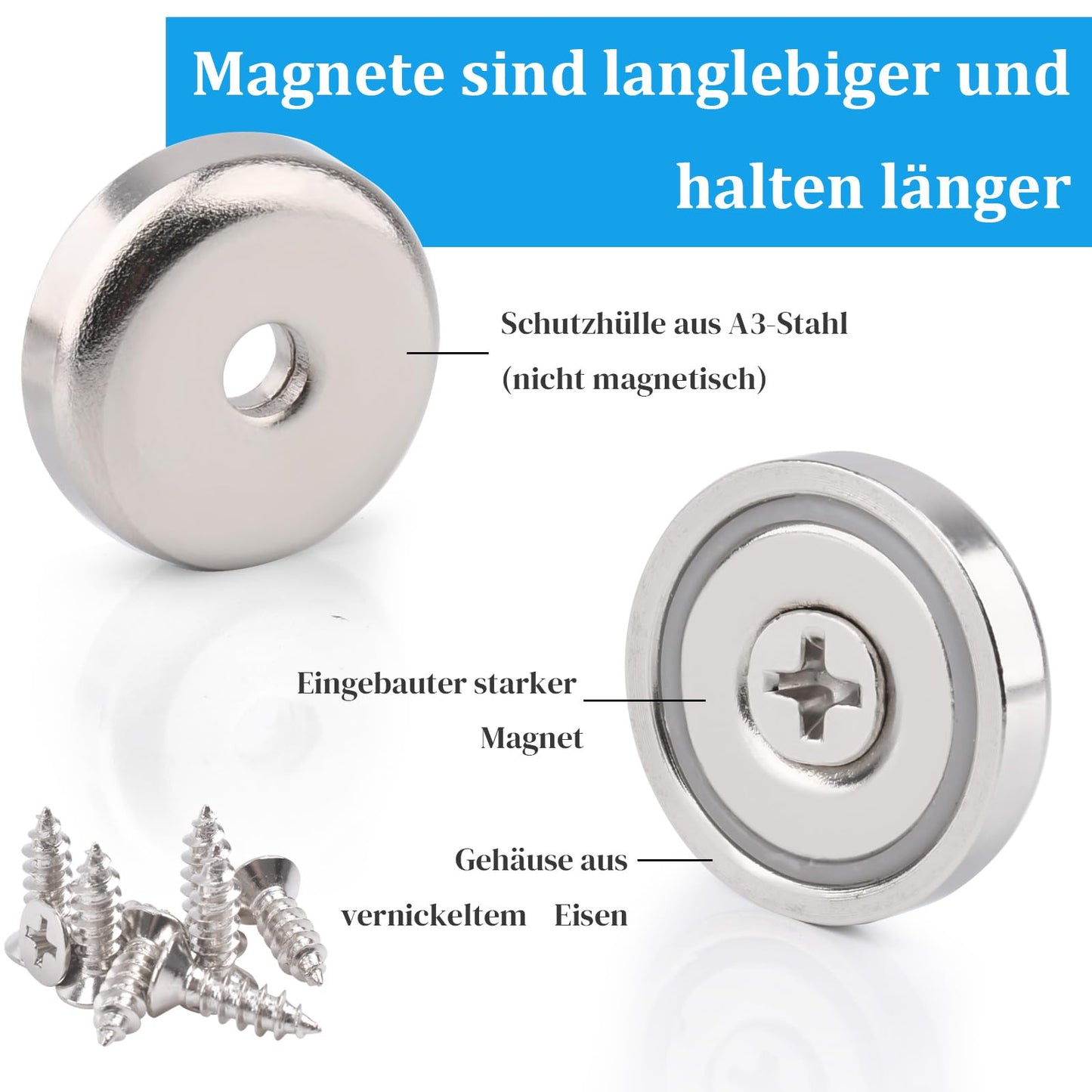 Aenienoe 10pcs Neodymium Magnets 25mm Magnets Extra Strong with Hole 30KG Force Pot Magnet Round Magnet for Screw Fixing Bolt