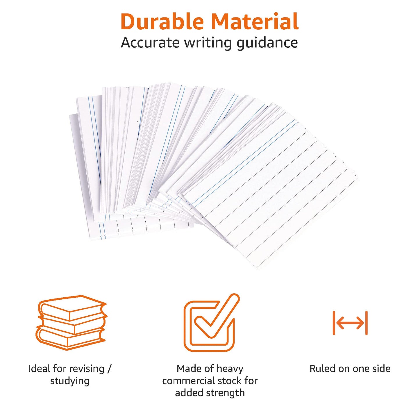 Amazon Basics A8 index cards (7.4 cm x 5.2 cm), lined, white, 1000 pieces & TimeTex index box for A8 plastic, blue