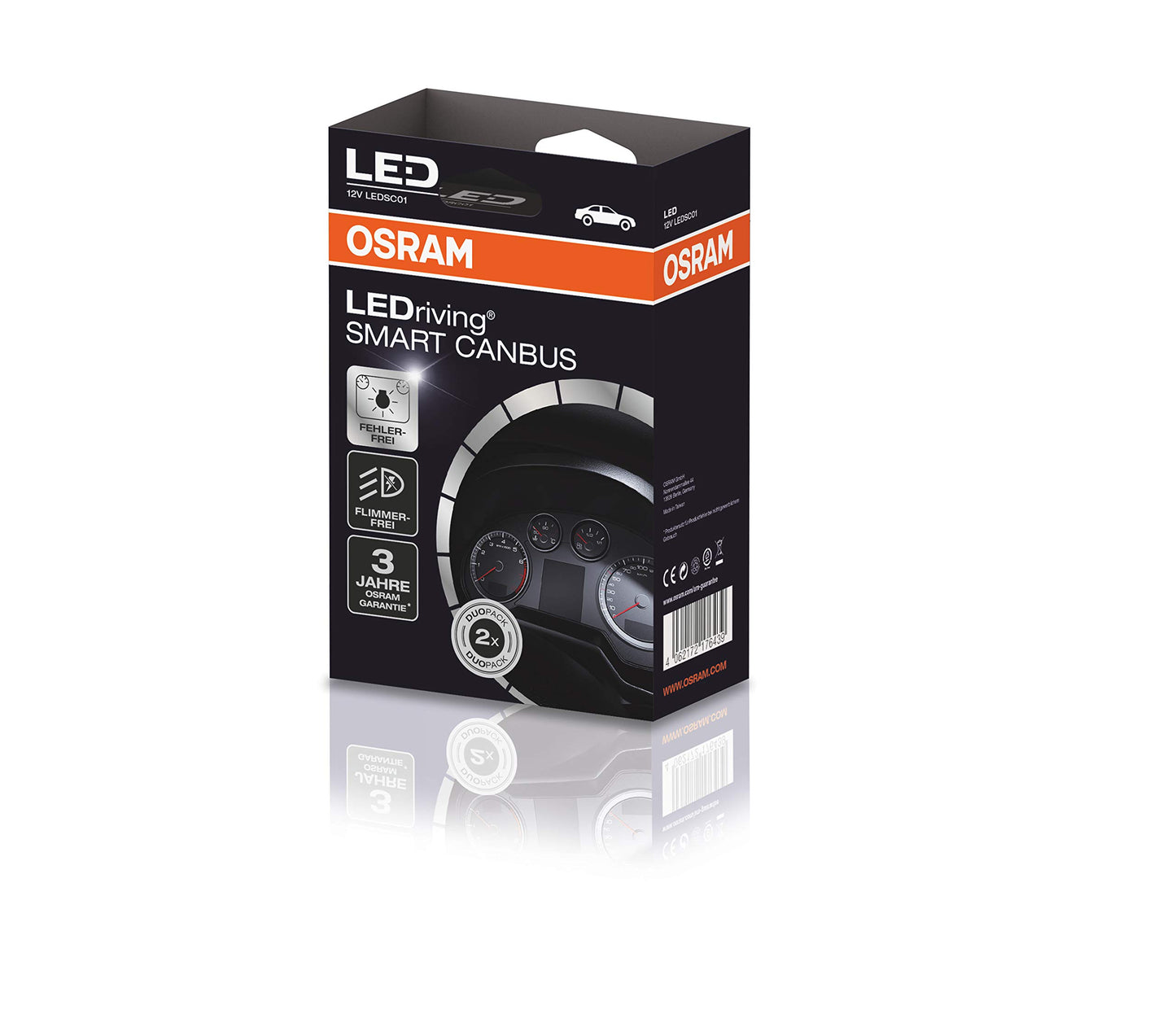 Osram LEDriving SMART CANBUS, LEDSC01, bypasses lamp failure detection system Retrofit bulbs such as Night Breaker H7-LED.