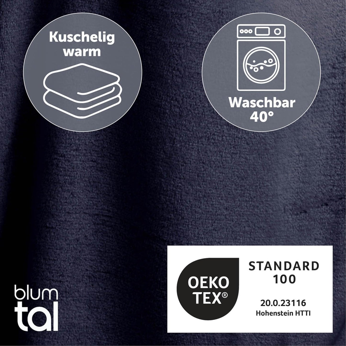 Blumtal Blanket with Sleeves Unisex - Cozy blanket with sleeves - OEKO-TEX certified blanket with sleeves and foot pocket - Sleeve blanket for women & men - Adult blanket with arms in various colors.
