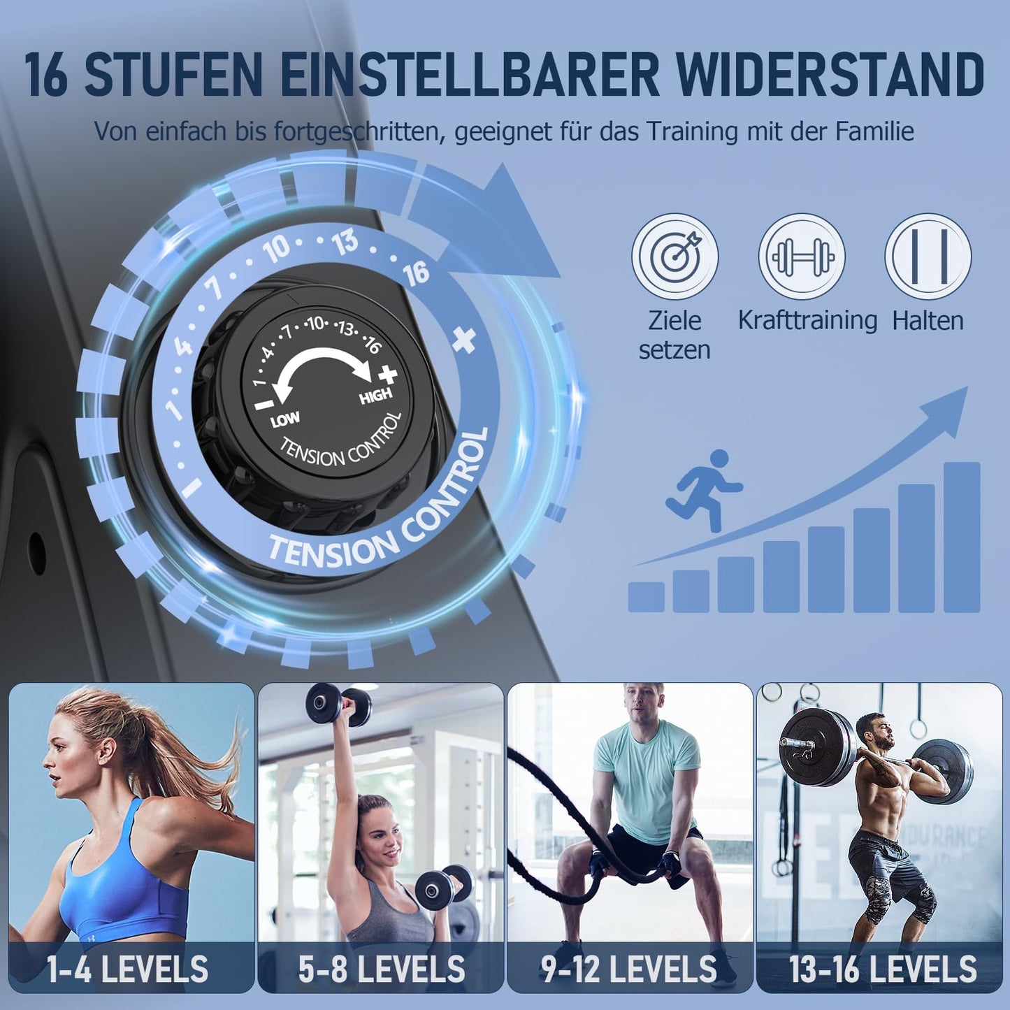 Home rowing machine, 16 levels of resistance, MOSUNY Quiet Magnetic Rowing Machine, Upgraded Dual Slide Rails, App-compatible LCD display, Supports up to 160kg.