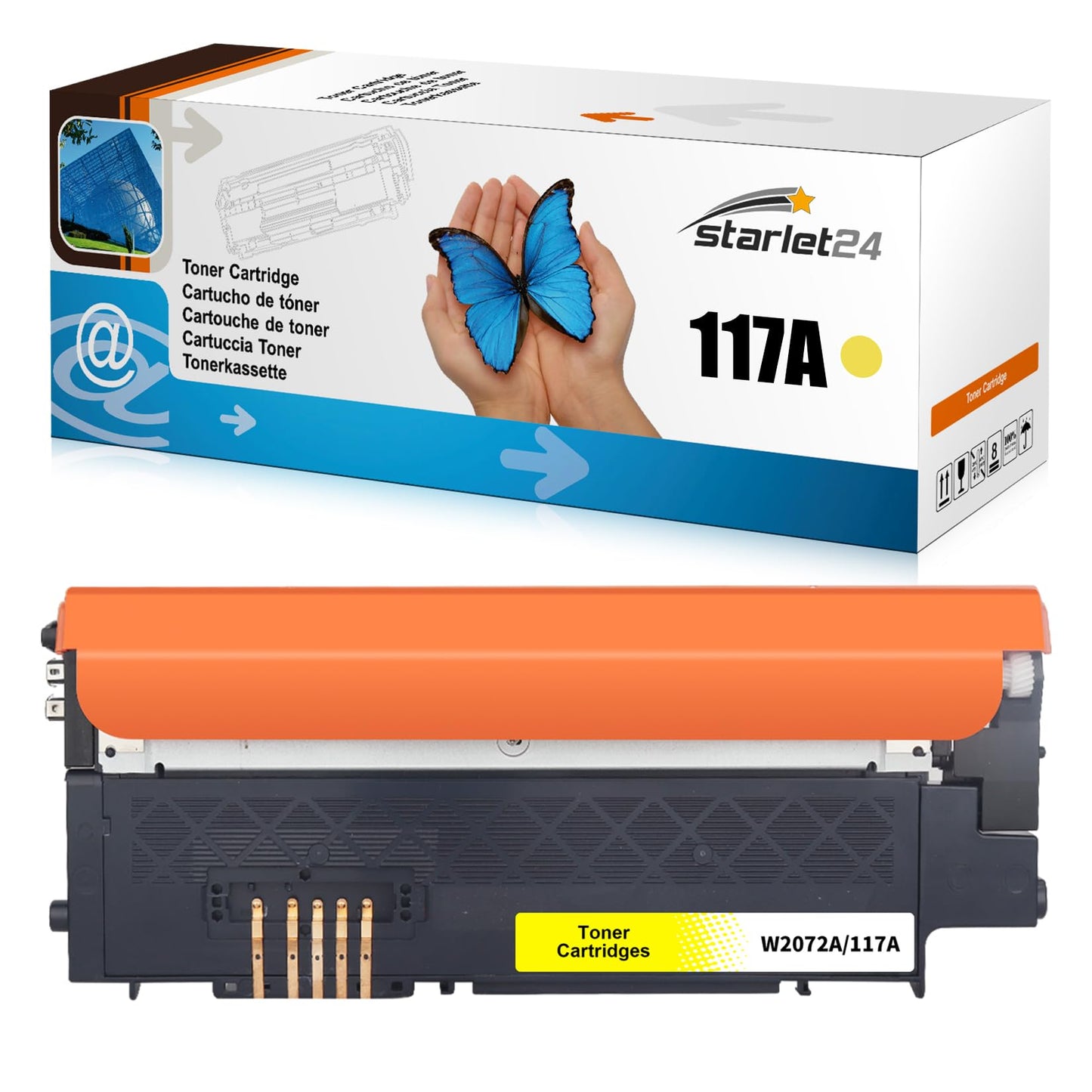 Starlet24 1x 117A Yellow Toner Compatible for HP 117A Yellow Toner Set as a replacement for Color Laser MFP 178nwg 179fwg 179fnw 150nw 150a 178nw, W2072A