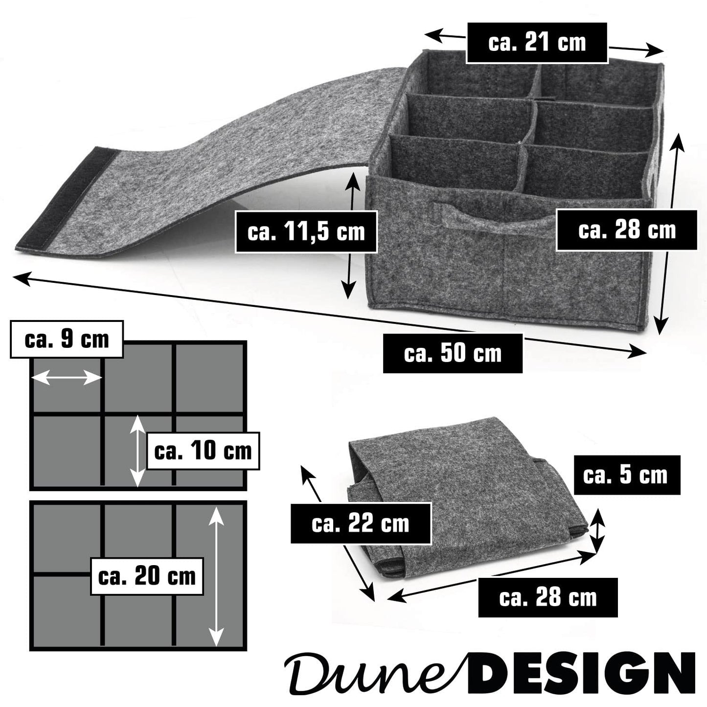 DuneDesign 2-piece set: RV felt plate holder & cup holder for camping - glass holder RV plate organizer cabinet dish storage RV organization system caravan campervan gadgets camper