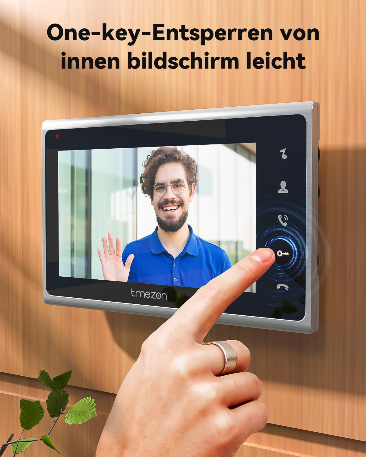 TMEZON Video Door Intercom 2 Wire, Doorbell with Camera and 7'' Monitor, Intercom with Door Opener, Plug & Play, Night Vision, Two-Way Audio, Unlock via Monitor