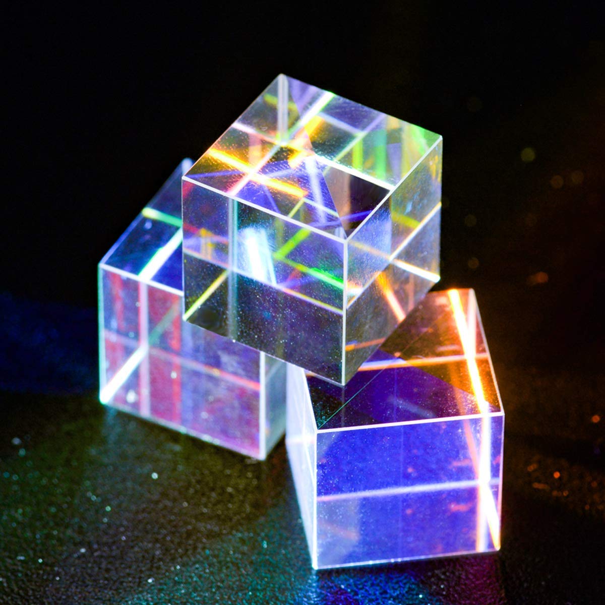 3 pieces 2 cm optical glass X-Cube prism RGB dispersion prism for physics and decoration Same size